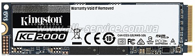 SSD  M.2 Kingston 2TB KC2000 NVMe PCle 3.0 4x 2280 (SKC2000M8/2000G)