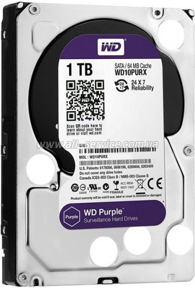  1TB Western Digital 64MB PURPLE (WD10PURZ)