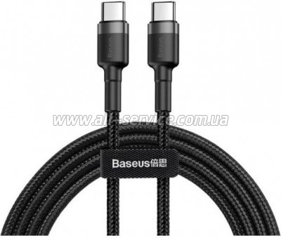 ���� ������ USB-C to USB-C 2.0m USB 3.1 3A grey-black Baseus (CATKLF-HG1)