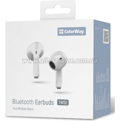  ColorWay Slim TWS-2 Earbuds White (CW-TWS2WT)