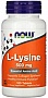  Now Foods L-, L-Lysin, 500 , 100  (NF0100)