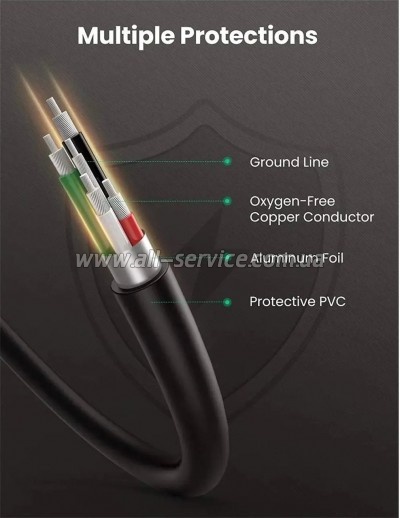 ���� ������ USB 2.0 AM to Mini 5P 3.0m 2A PVC black Ugreen (UGR-10386)