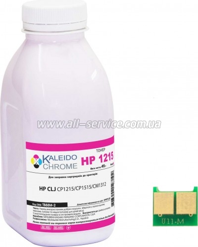Тонер + чип Kaleidochrome HP CLJ CP1215/ CP1515/ CM1312 Magenta бутль 45г (LJ-SET102M) Тонер + чип Kaleidochrome HP CLJ CP1215/ CP1515/ CM1312 Magenta бутль 45г (LJ-SET102M)