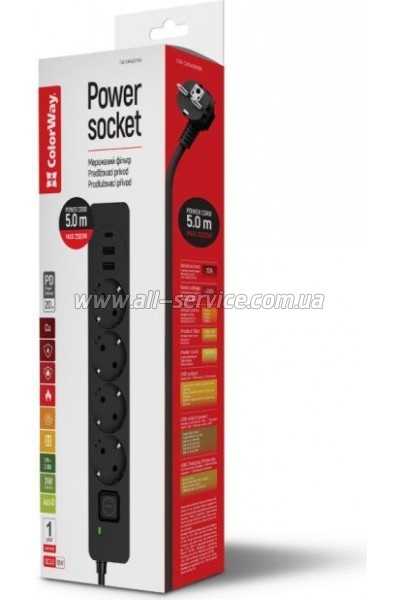   ColorWay CW-CHE435PDB, 4 / 3USB/ 5M (CW-CHE435PDB)