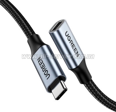 ���� ������ Ugreen USB-C M/F 1.0m 5A 10Gbps USB 3.1 black (30205)