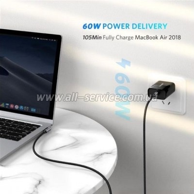 ���� ������ USB-C to USB-C 2.0m 60W US255 Black Gray Ugreen (50125)