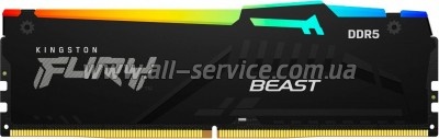     DDR5 32GB 5200 MHz Beast RGB EXPO Black Kingston Fury (ex.HyperX) (KF552C40BB2A-32)