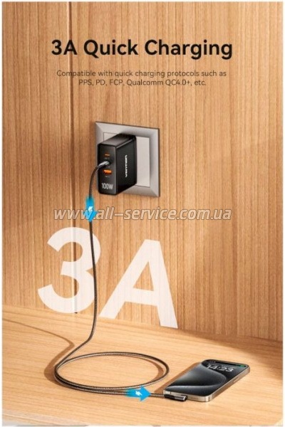 ���� ������ USB-C to USB-C 0.5m USB2.0 60W Gray VENTION (TRAHD)