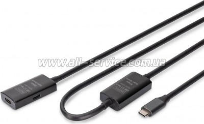 ���� ������ USB-� to USB-C 10.0m M/F USB3.2 Gen1 Active 5G Digitus (DA-73109)