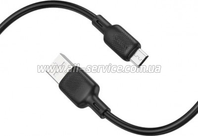 ���� ������ USB 2.0 AM to Micro 5P 1.0m silicone black BOROFONE (6941991115417)