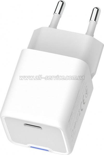 �������� ������� ColorWay C101C GaN Mini 20W PD PPS USB-C white (CW-CHS059PD-WT)