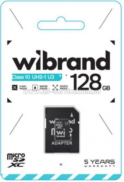  Wibrand 128GB mictoSD class 10 UHS-I U3 (WICDHU3/128GB-A)