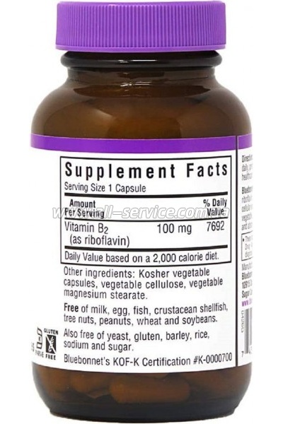  Bluebonnet Nutrition  B2 100 , Vitamin B2, 100   (BLB0426)