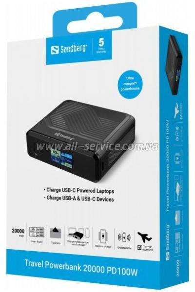 ������� ������������� Sandberg 20000mAh Travel PD/ 100W (421-25)