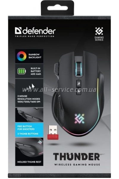 ����� Defender Thunder GM-213 LED Wireless Black (52213)