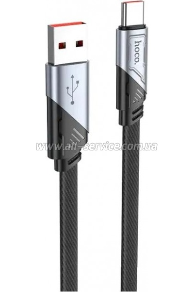���� ������ USB 2.0 AM to USB-C 1.2m 5A nylon black HOCO (6942007605007)