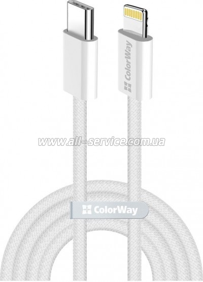Дата кабель USB-C to Lightning 2.0m PD 27W braided gray ColorWay (CW-CBPDCL068-GR) Дата кабель USB-C to Lightning 2.0m PD 27W braided gray ColorWay (CW-CBPDCL068-GR)
