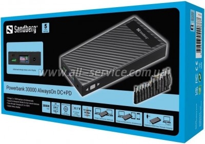   Sandberg 30000mAh PD/100W, DC/3-24V/120W, QC/3.0 (420-88)