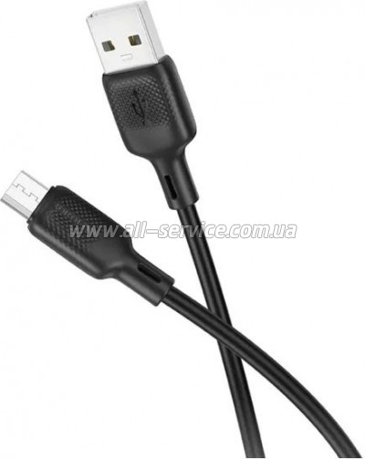 ���� ������ USB 2.0 AM to Micro 5P 1.0m silicone black BOROFONE (6941991115417)