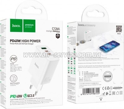 �������� ������� HOCO C126A Pure White (6931474798725)