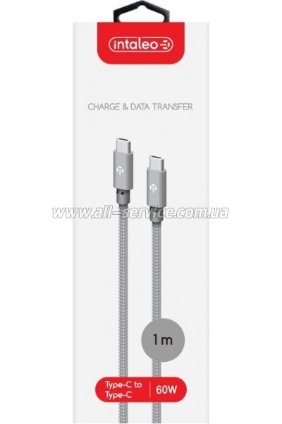 ���� ������ USB-C to USB-C 1.0m CBGNYTT1 60W Grey Intaleo (1283126559501)