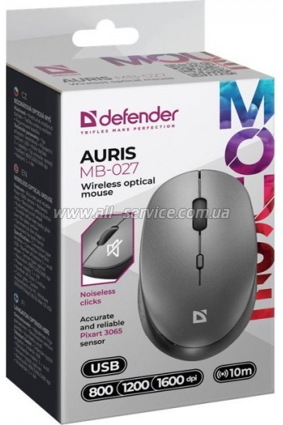  Defender Auris MB-027 Silent Wireless Grey (52029)