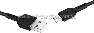 ���� ������ USB 2.0 AM to USB-C 2.0m 3A X20 black HOCO (6957531068907)