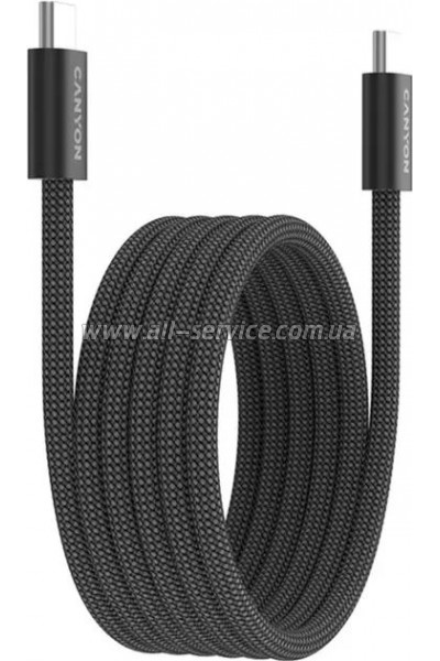 ���� ������ USB-C to USB-C 1.0m 60W Magnet Braided Black Canyon (CND-CCMG60AB15B)