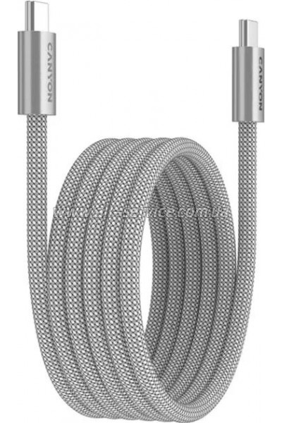���� ������ USB-C to USB-C 1.0m 60W Magnet Braided Light Grey Canyon (CND-CCMG60AB15LG)