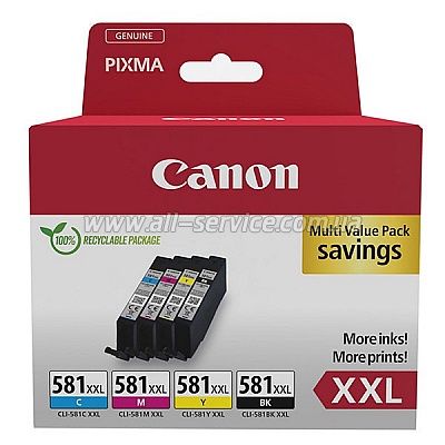 Набор картриджей Canon CLI-581XXL Black, Cyan, Magenta, Yellow (1998C007) Набор картриджей Canon CLI-581XXL Black, Cyan, Magenta, Yellow (1998C007)