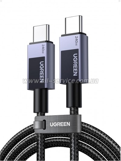 ���� ������ USB-C to USB-C 2.0m PD3.1 240W 480Mbps braided black Ugreen (75732)