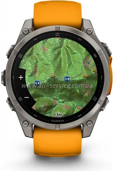 - Garmin fenix 8 47mm, AMOLED, Saph, Ti/Bare/Grpht, SparkOrg/GrphtBd, (010-02904-11)
