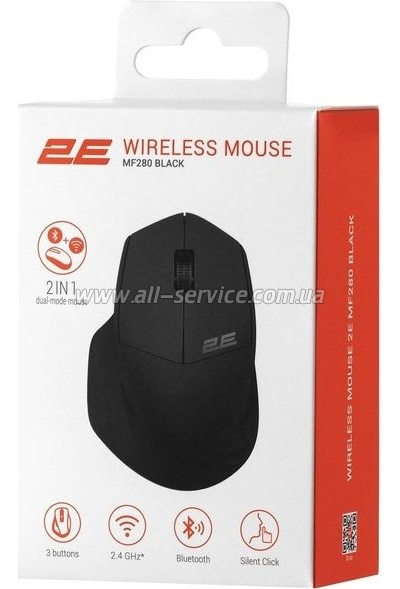  2E MF280 Silent Wireless/Bluetooth Black (2E-MF280WBK)