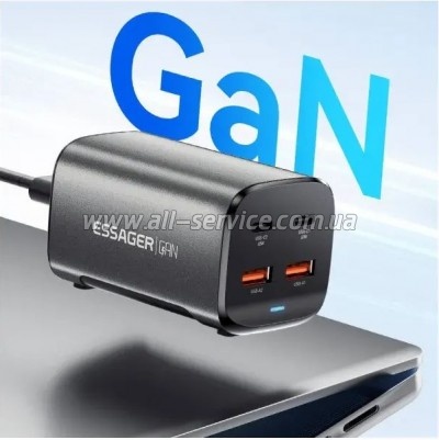 �������� ������� Essager 2xUSB-C + 2xUSB 67W GaN (ECT2AC-JYB0G-Z)