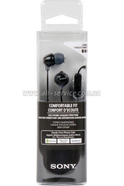�������� Sony MDR-EX15AP Black (MDREX15APB.CE7)
