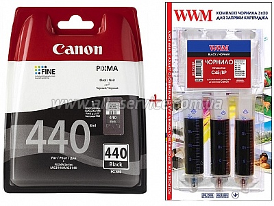  PG-440Bk Canon Pixma MG2140/ MG3140 +   Black (Set440-inkB)