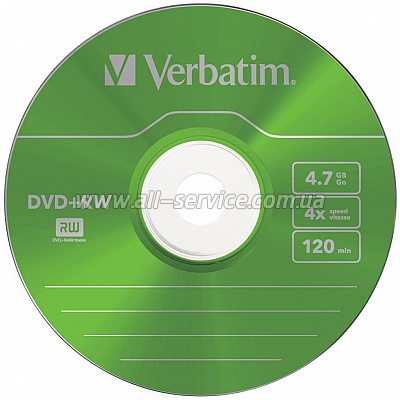 Verbatim DVD+RW 4.7 GB/120 min 4x Slim 5 (43297) Color
