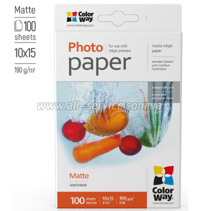 ���������� ColorWay matte 10x15 190�/�, 100� (PM1901004R)