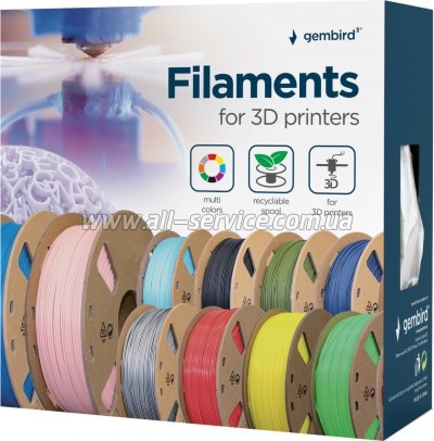 ������� ��� 3D-�������� Gembird PETG, 1.75 ��, white, 1 �� (3DP-PETG1.75-01-W)