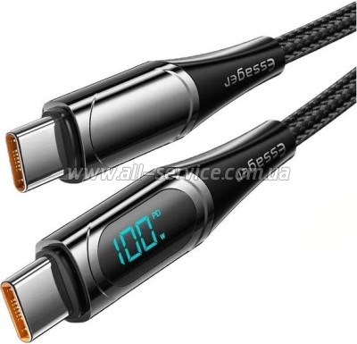 ���� ������ USB-C to USB-C 2.0m 100W Digital Display black Essager (ES-XCTT1-YDA01)