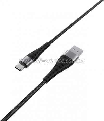 ���� ������ USB 2.0 AM to USB-C 1.0m 2.4A nylon BX32 black BOROFONE (6931474710451)