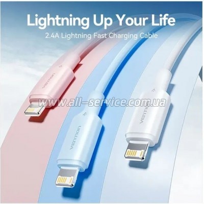 ���� ������ USB 2.0 AM to Lightning 1.0m 2.4A black Vention (LAMBF)