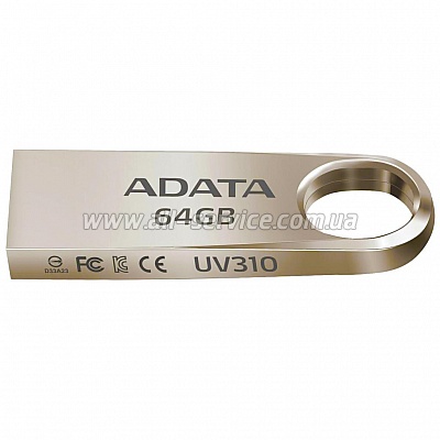  64GB ADATA UV310 USB 3.1 Metal Silver (AUV310-64G-RGD)