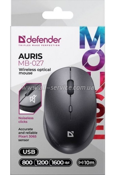 Defender Auris MB-027 Silent Wireless Black (52027)