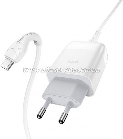 �������� ������� HOCO C72Q Glorious USB QC3.0 + cable USB to Micro 5P 18W White (6931474732538)