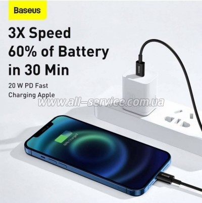 ���� ������ USB-C to Lightning 1.0m 20W Superior Series Black Baseus (CATLYS-A01)