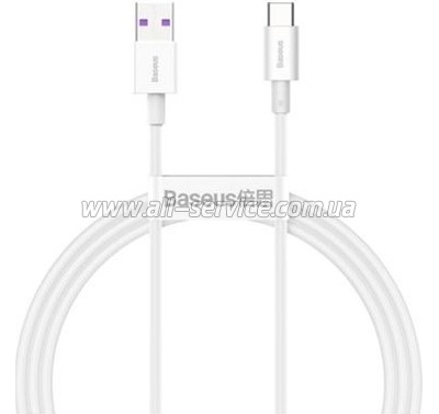 ���� ������ USB 2.0 AM to USB-C 1.0m 3A White Baseus (CATYS-02)