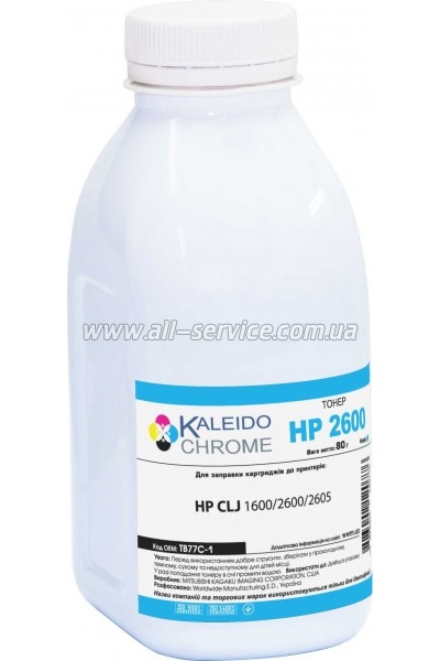 Тонер Kaleidochrome HP CLJ 1600/ 2600/ 2605 бутль 80г Cyan (TB77C-1) Тонер Kaleidochrome HP CLJ 1600/ 2600/ 2605 бутль 80г Cyan (TB77C-1)