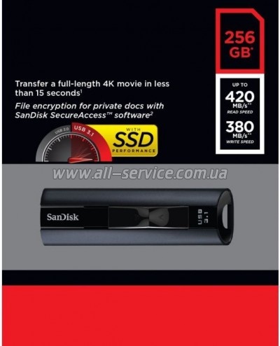  256GB SanDisk USB 3.1 Extreme Pro (SDCZ880-256G-G46)