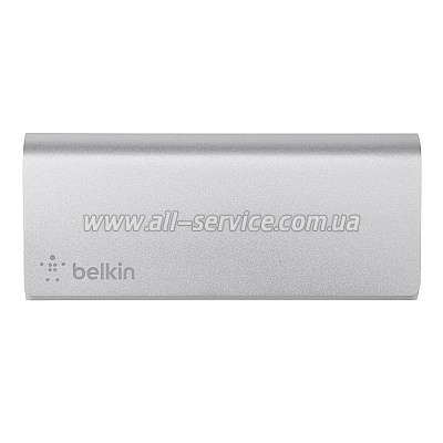 USB ��� BELKIN USB 3.0, Ultra-Slim Metal, 4 ����� + USB-C ������, Silver (F4U088vf)